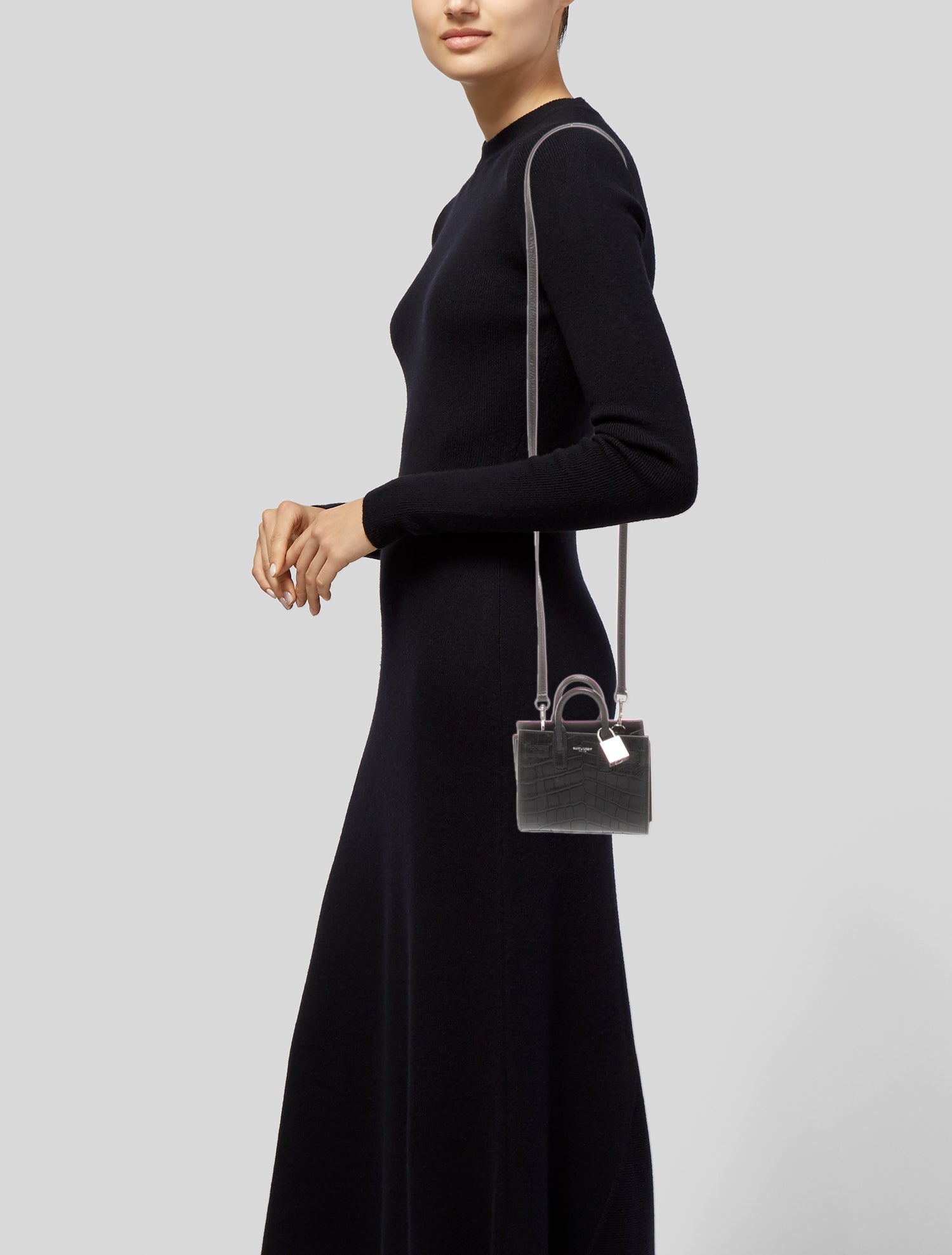 Saint Laurent Embossed Leather Shoulder Bag Toy